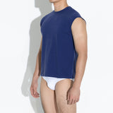 ED Cotton Spandex Sleeveless Top - Navy